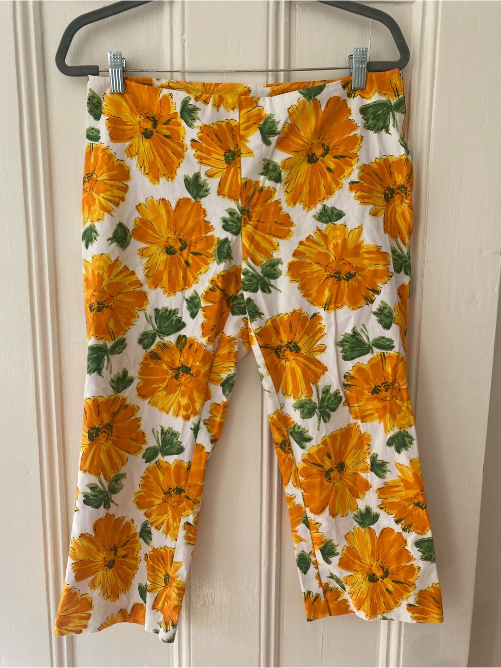 United Colors Of Benetton Yellow Floral Crop Pants